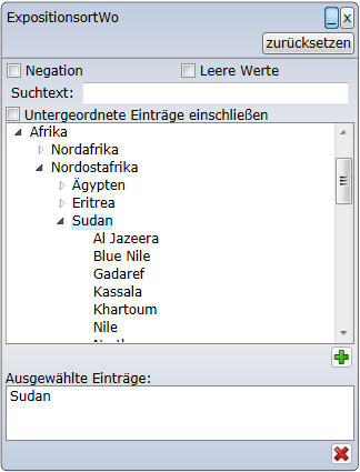 Eingabefeld für Listen
